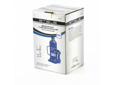 Домкрат гидравлический бутылочный, 16 т, h подъема 227-457 мм Stels от STELS Домкрат гидравлический бутылочный, 16 т, h подъема 227-457 мм Stels