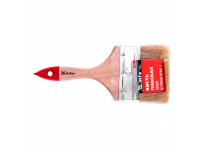 Кисть плоская "Стандарт" 4", натуральная щетина, деревянная ручка Mtx