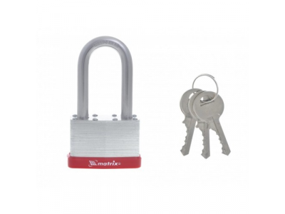 Замок навесной, 65 мм, удлиненная дужка Matrix