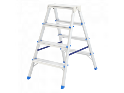 Стремянка двусторонняя 4ст., алюминиевая// Сибртех Россия от СИБРТЕХ Стремянка двусторонняя 4ст., алюминиевая// Сибртех Россия