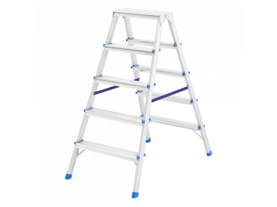 Стремянка двусторонняя 5ст., алюминиевая// Сибртех Россия от СИБРТЕХ Стремянка двусторонняя 5ст., алюминиевая// Сибртех Россия