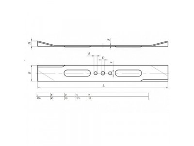 Нож для газонокосилки KRONWERK EGC-1000, 320х45х2,5мм// KRONWERK
