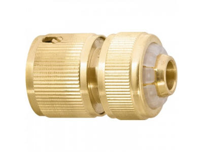 Соединитель латунный быстросъемный для шланга 3/4", аквастоп// PALISAD от PALISAD Соединитель латунный быстросъемный для шланга 3/4", аквастоп// PALISAD