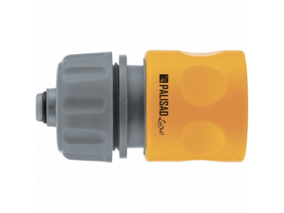 Соединитель пластмассовый быстросъемный для шланга 1/2", аквастоп, однокомпонентный PALISAD LUXE