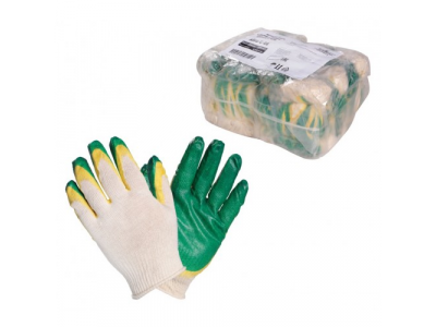 Перчатки ХБ с двойным латексным покрытием ладони, зеленые (1 пара) от Airline Перчатки ХБ с двойным латексным покрытием ладони, зеленые (1 пара)