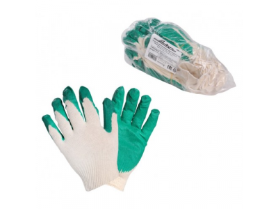 Перчатки ХБ с латексным покрытием ладони, зеленые (5 пар) от Airline Перчатки ХБ с латексным покрытием ладони, зеленые (5 пар)