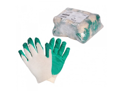 Перчатки ХБ с латексным покрытием ладони, зеленые (1 пара) от Airline Перчатки ХБ с латексным покрытием ладони, зеленые (1 пара)