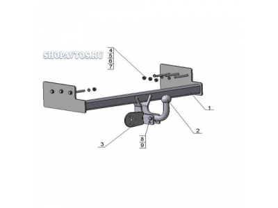 Фаркоп на Ford Transit минивэн/фургон 1994-2000гг.