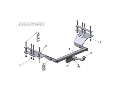 Фаркоп на Honda CR-V SUV 2002-2007гг.