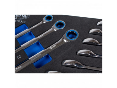 Набор ключей комбинированных трещоточных, 11пр., 8-24мм., EVA