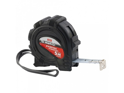 Рулетка Black, 5 м х 19 мм, обрезиненный корпус// MATRIX от MATRIX Рулетка Black, 5 м х 19 мм, обрезиненный корпус// MATRIX