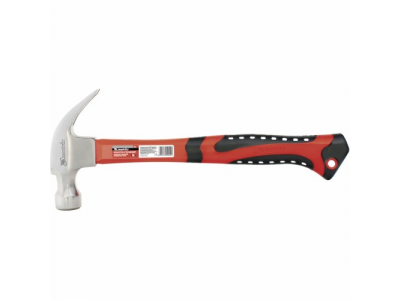 Молоток-гвоздодер, 450 г, боек c магнитом, фибергласовая обрезиненная рукоятка// MATRIX