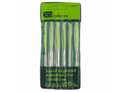 Набор надфилей алмазных, 140х50х3, 6 шт.// СИБРТЕХ от СИБРТЕХ Набор надфилей алмазных, 140х50х3, 6 шт.// СИБРТЕХ