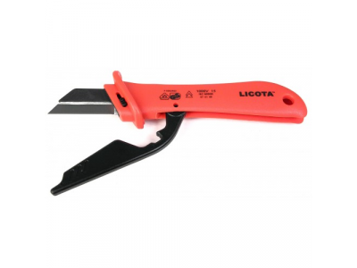 Нож электрика для снятия изоляции VDE 1000В, с откидной защитой