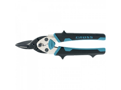 Ножницы по металлу"PIRANHA"МИНИ 190мм,прямой рез,сталь-СrM,двухкомпонентные рукоятки//GROSS