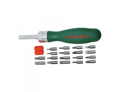 Отверточная рукоятка трещоточная с набором бит 19 предметов, DR0119S JONNESWAY