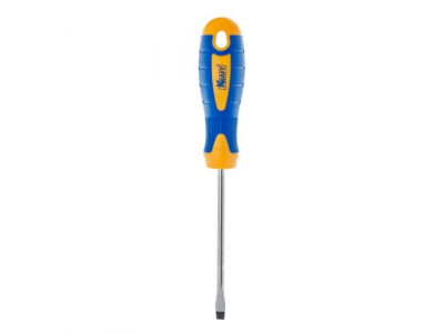 Отвертка шлицевая 5х100 ( Cr-V; двухкомп. рукоятка; намагничен. наконечник) от KRAFT Отвертка шлицевая 5х100 ( Cr-V; двухкомп. рукоятка; намагничен. наконечник)