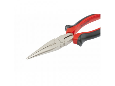 Длинногубцы NICKEL, 200 мм, прямые никелированные, двухкомпонентные рукоятки// MATRIX