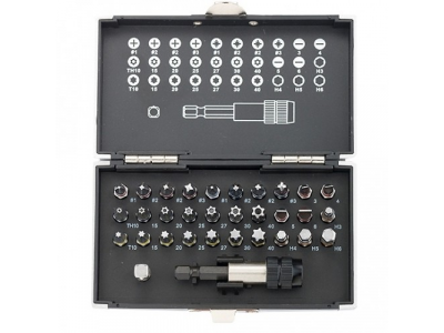 Набор бит, магнитный адаптер,сталь S2,пластиковый кейс,32 предм.//GROSS