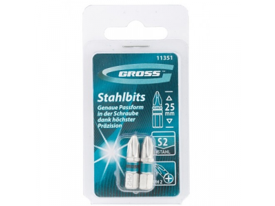Набор бит PH2х25, сталь S2, 2шт //GROSS от GROSS Набор бит PH2х25, сталь S2, 2шт //GROSS