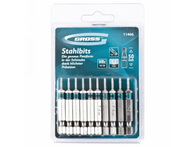 Набор бит TORX 6х50, сталь S2, 10 шт //GROSS