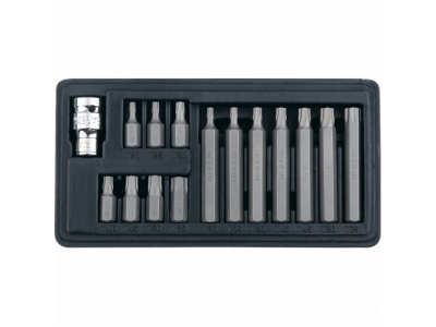 Набор бит TORX, хвостовик-шестигранник, 10 мм, CrV, 15 предм.// STELS