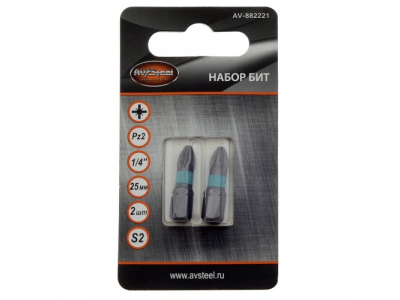 биты PZ2 25мм от AV STEEL биты PZ2 25мм