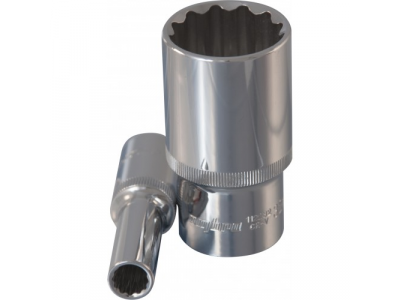 Головка торцевая 12 гранная глубокая 1/2"DR 9мм., Ombra 112209