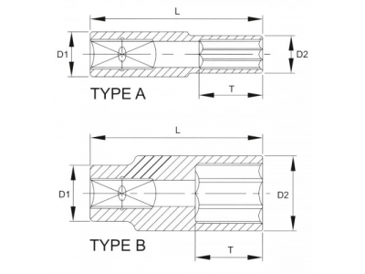 Головка торцевая глубокая 6гр. 3/8" 16мм