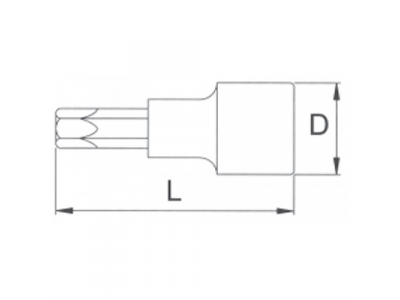 Головка торцевая с вставкой torx 1/4" T25