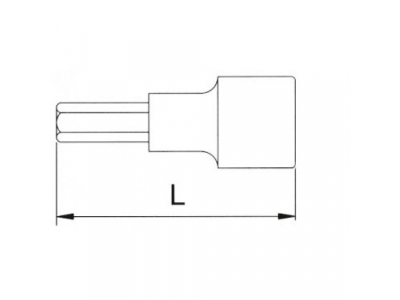 Головка торцевая с шестигранной вставкой 1/2" 19мм L=55мм