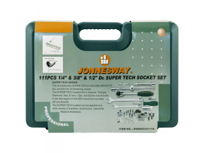 Универсальный набор инструмента Super Tech 111 предметов, S68H5234111S JONNESWAY