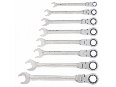 Набор ключей комбинированных, трещеточных шарнирных 8штук Matrix от MATRIX Набор ключей комбинированных, трещеточных шарнирных 8штук Matrix