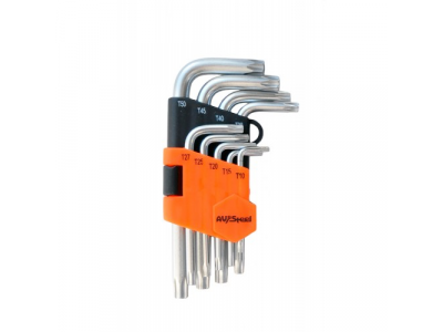 набор ключей шестигранных Г-образных TORX T10-T50 AV Steel 9 предметов