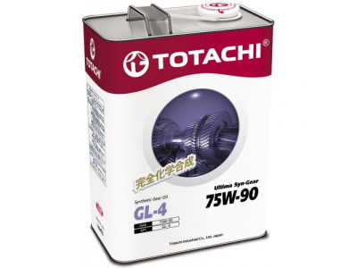 Масло синтетическое трансмиссионное TOTACHI Ultima Syn-Gear 75W-90 GL-4 4л