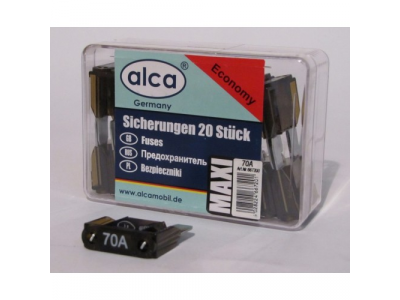 Предохранитель флажковый макси 70A в пластиковой коробке (20 шт) от ALCA Предохранитель флажковый макси 70A в пластиковой коробке (20 шт)