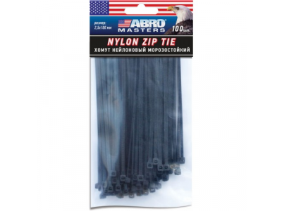 Хомут нейлоновый морозостойкий (2,5 мм х 150 мм х 100 шт) от ABRO Хомут нейлоновый морозостойкий (2,5 мм х 150 мм х 100 шт)