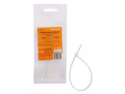 Стяжки (хомуты) кабельные 2,5*100 мм, пластиковые, белые, 10 шт. AIRLINE