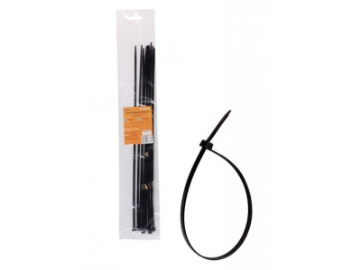 Стяжки (хомуты) кабельные 4,8*400 мм, пластиковые, черные, 10 шт. AIRLINE