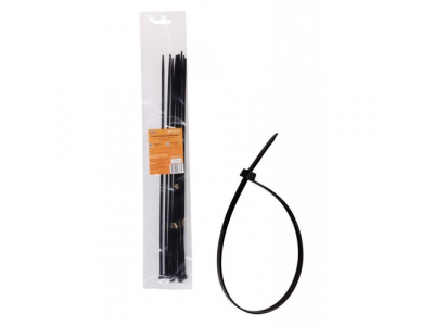 Стяжки (хомуты) кабельные 4,8*400 мм, пластиковые, черные, 10 шт. AIRLINE