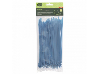 Хомуты, 200 x 3,6 мм, пластиковые, синие, 100 шт Сибртех