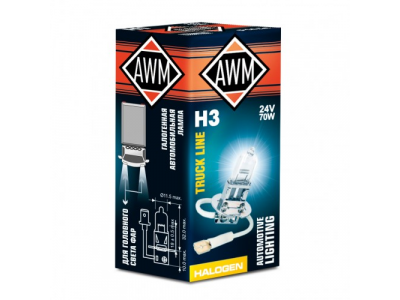 Лампа галогенная AWM H3 24V 70 W (PK22S) от AWM Лампа галогенная AWM H3 24V 70 W (PK22S)