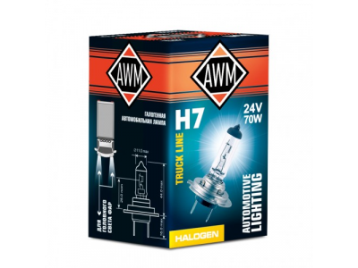 Лампа галогенная AWM H7 24V 70 W (Px26D) от AWM Лампа галогенная AWM H7 24V 70 W (Px26D)