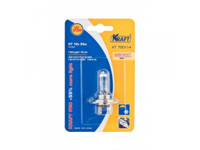 Автолампа H7 12v 55w(PX26d)KraftPro +55%more light от KRAFT Автолампа H7 12v 55w(PX26d)KraftPro +55%more light