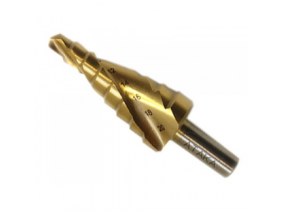 Сверло по мет. ступ. 4-12мм*9ступ. титан бокс профи Атака